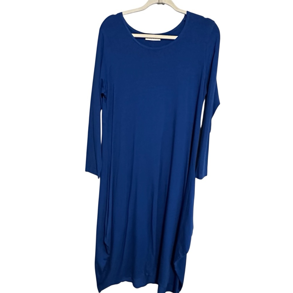 Bryn Walker Blue Maxi Dress Medium Bamboo USA Stretch Minimalist Lagenlook